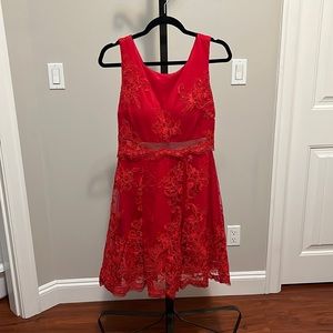Red lace dress